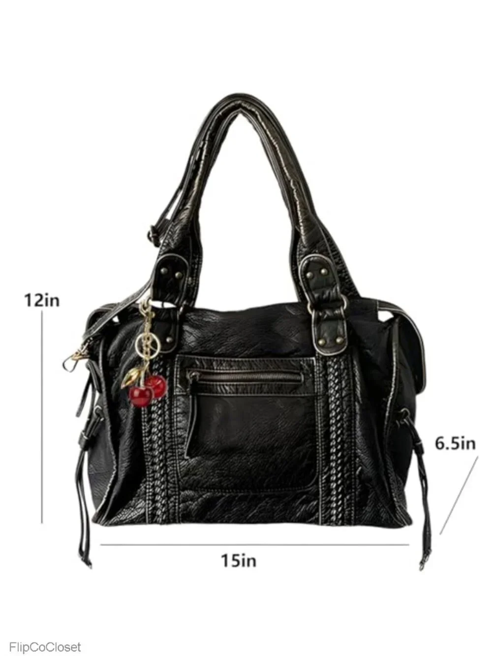 Large PU Leather Hobo Crossbody Bag for Women Vintage Washed Shoulder Purse